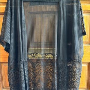 Elegant Black Lace Swim Coverup